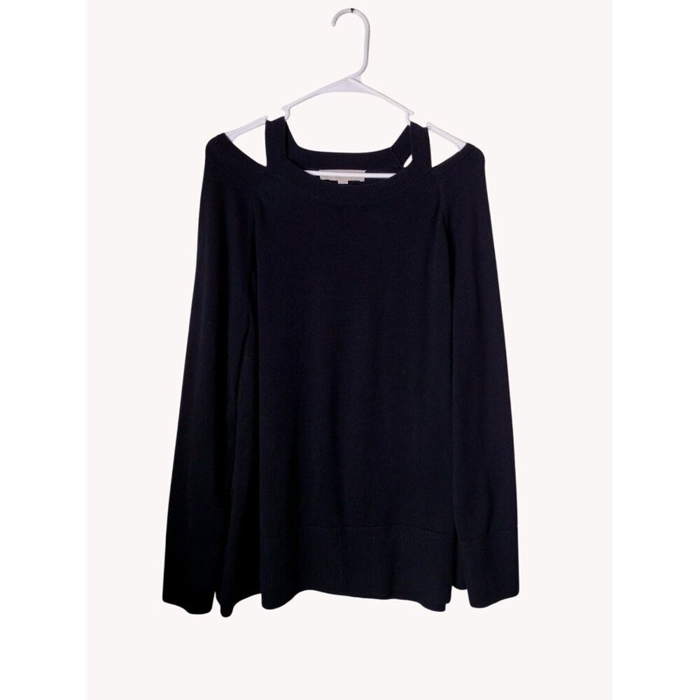 Loft Sweater Xl Long Sleeve Knit Black Wide Cuff